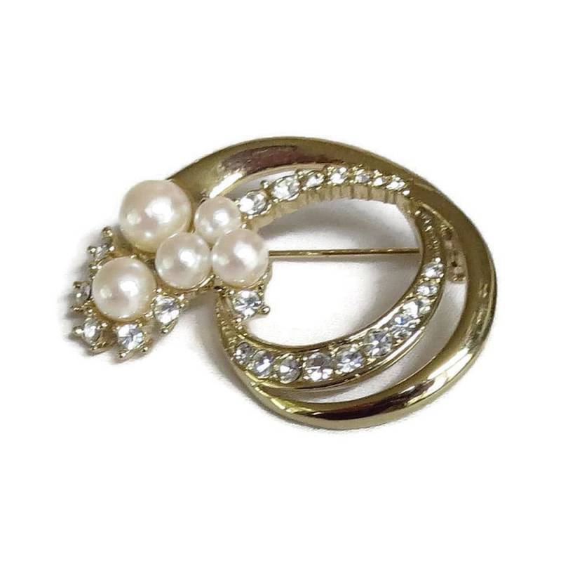 strasssteinen & Kunstperlen Wirbel Brosche Vintage strasssteinen & Kunstperlen Wirbel Brosche Vintage von MyVintageJewels