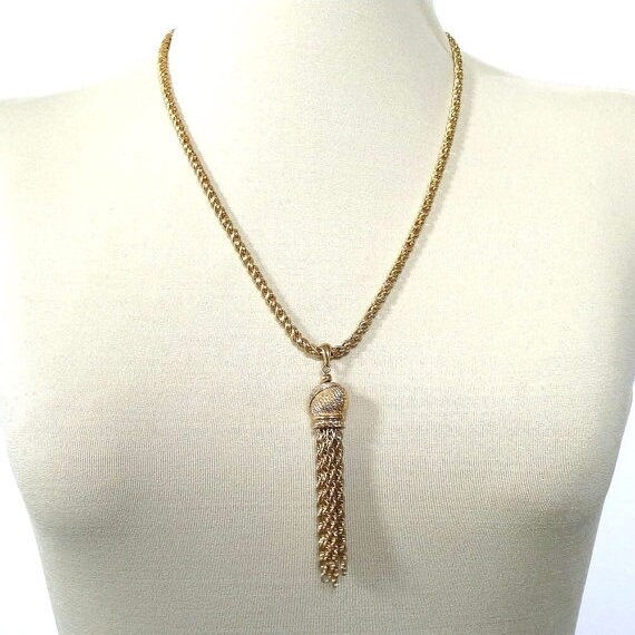 strukturierte Quaste Halskette Und Geflochtene Kette Vintage von MyVintageJewels