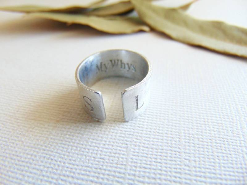 Initial Ring, Benutzerdefinierte Namen Verstellbare Ring Personalisiert Gestempelt Spirituelle & Inspirational Zitat Schmuck Initial Ring, Benutzerdefinierte Namen Verstellbare Ring Personalisiert Gestempelt Spirituelle & Inspirational Zitat Schmuck von MyWhys