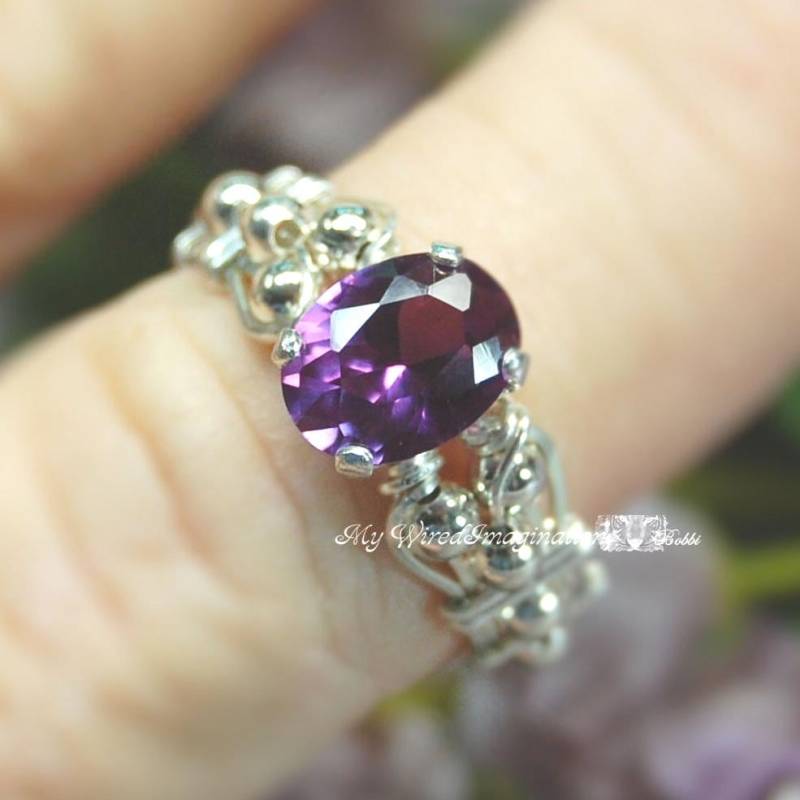 Alexandrit & Sterling Silber Handgemachter Ring, Farbwechsel Juni Geburtsstein, Einzigartige Verlobung, Jubiläum Alexandrit & Sterling Silber Handgemachter Ring, Farbwechsel Juni Geburtsstein, Einzigartige Verlobung, Jubiläum von MyWiredImagination