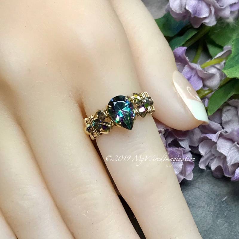 Regenbogen Mystic Topaz Ring Handarbeit, Einzigartige Verlobung Regenbogen Mystic Topaz Ring Handarbeit, Einzigartige Verlobung von MyWiredImagination
