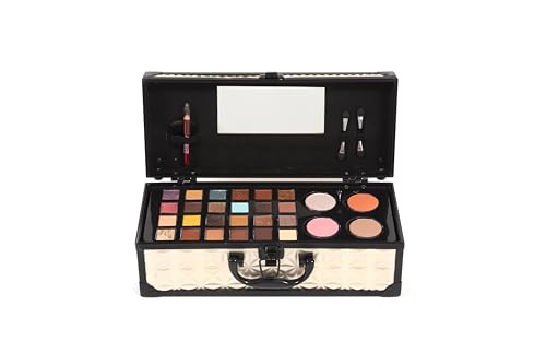 MYA Cosmetics MYA Travel Baguette Professioneller Make-up-Koffer, 20 Lidschatten + 4 Lipgloss, Kompaktpuder, Eyeliner, Pinsel und Applikatoren von Mya Cosmetics