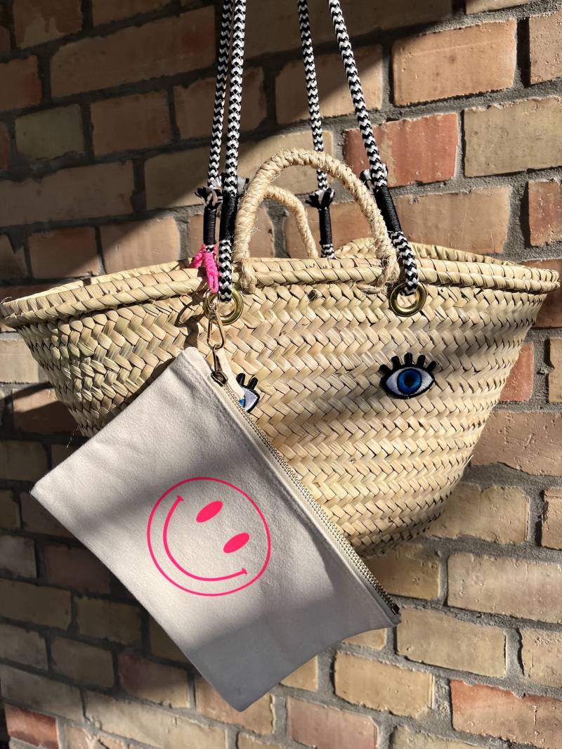Strandtasche | Strandkorb Naturkorb Strohtasche Handgefertigter Korb Boho-Korb Markttasche von MyaAccessoires