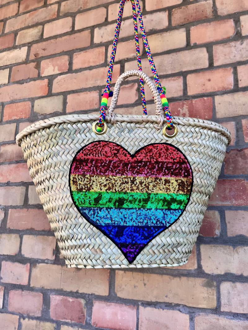 Strandtasche | Strandkorb Naturkorb Strohtasche Handgefertigter Korb Boho-Korb Markttasche von MyaAccessoires
