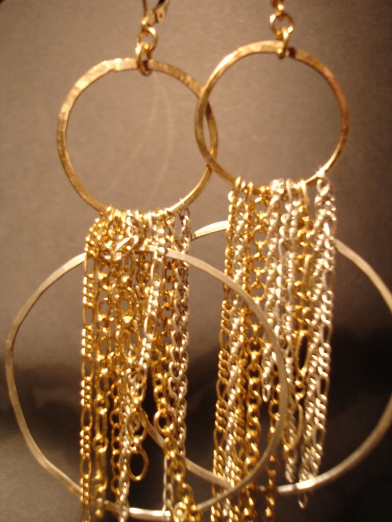 Metallica Sterling Silber Gold Füllen 14 K-Ohrringe von MyaLuiseDesigns