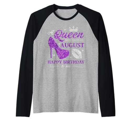 Queen Was Born in August Frauen Mädchen Damen August Geburtstag Raglan von Myassil Women Girls Born in August Outfits