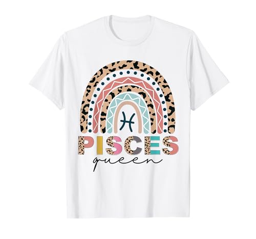 Fische Königin Fische Sternzeichen Regenbogen Frauen Mädchen Damen T-Shirt von Myassil