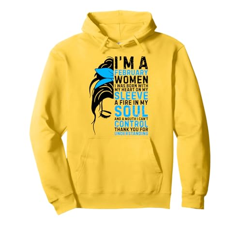 I'm a February Frauen Messy Bun Frauen Mädchen Damen Geburtstag Pullover Hoodie I'm a February Frauen Messy Bun Frauen Mädchen Damen Geburtstag Pullover Hoodie von Myassil
