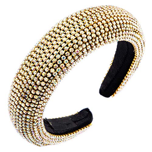 Damen-Haarreif mit Schaumstoff, glitzernd, bunt, für Strass, Schmuck, Bandana, goldene Metallkette, exquisites Luxus-Bankett-Stirnband Damen-Haarreif mit Schaumstoff, glitzernd, bunt, für Strass, Schmuck, Bandana, goldene Metallkette, exquisites Luxus-Bankett-Stirnband von Myazs