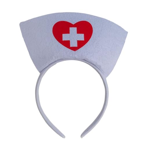 Krankenschwesterhut, Stirnbänder, Halloween-Stirnbänder, Haarschmuck für Mädchen und Damen, Urlaub, Party, Kopfbedeckung, Erwachsenen-Stirnband, Kunststoff von Myazs