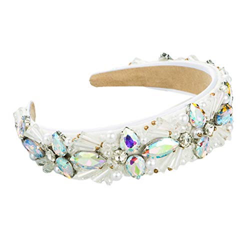 Luxuriöses Retro-Stirnband für Damen, bunt, geometrischer Kristall, Schmuck, Haarreif, Kunstperlen, Abschlussball, Party, Bandana Luxuriöses Retro-Stirnband für Damen, bunt, geometrischer Kristall, Schmuck, Haarreif, Kunstperlen, Abschlussball, Party, Bandana von Myazs
