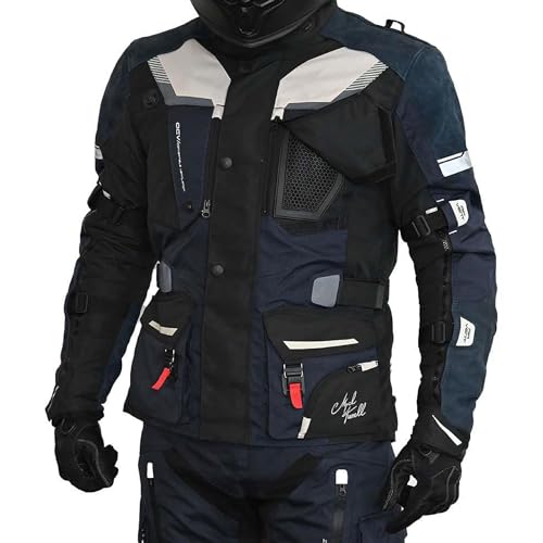 Mycl Turell TransAlpin HighPro 2in1 (1. Edition SALE) - Motorradjacke Herren mit Protektoren - All Season Motorrad Jacke - Fidlock Magnetverschluss - CE - Reissa Membran (S, Dunkelblau) von Mycl Turell