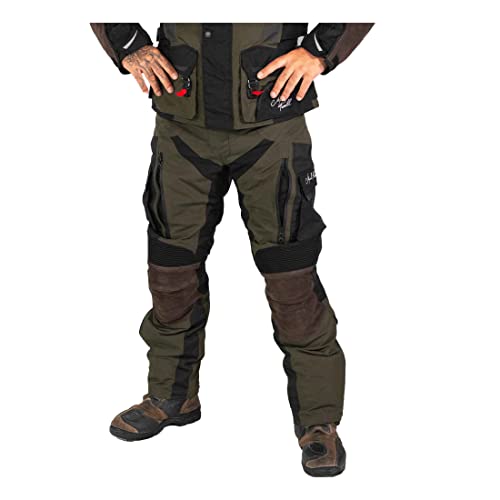 Mycl Turell TransAlpin HighPro 2in1 - Motorradhose Herren mit Protektoren (herausnehmbar) - CE AA Sympatex wasserdicht - All Season Motorrad Hose Herren - Stylish & Sicher (4XL, Olivgrün) von Mycl Turell