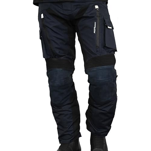 Mycl Turell TransAlpin HighPro 2in1 - Motorradhose Herren mit Protektoren (herausnehmbar) - CE AA Sympatex wasserdicht - All Season Motorrad Hose Herren - Stylish & Sicher (M, Dunkelblau) von Mycl Turell
