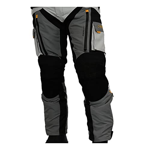 Mycl Turell TransAlpin HighPro 2in1 - Motorradhose Herren mit Protektoren (herausnehmbar) - CE AA Sympatex wasserdicht - All Season Motorrad Hose Herren - Stylish & Sicher (XL, Orange/Grau) von Mycl Turell