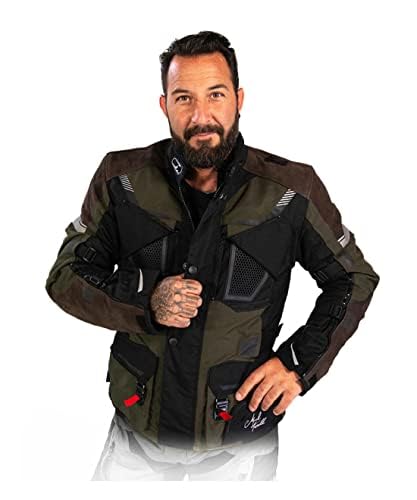 Mycl Turell TransAlpin HighPro 2in1 Motorradjacke Herren mit Protektoren - All Season Motorrad Jacke - Fidlock Magnetverschluss - Sicher & Komfortabel (M, Olivgrün, HighPro) von Mycl Turell