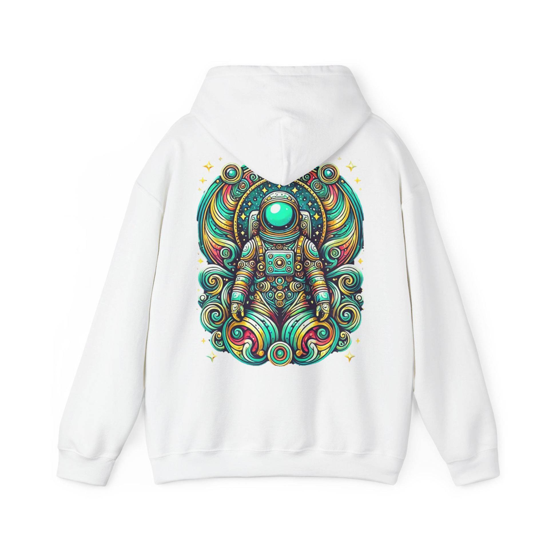 Astronaut Hoodie Vibrant Cosmic Space Unique & Galaxy Inspired Streetwear Colorful Design von MycoMysticVibe