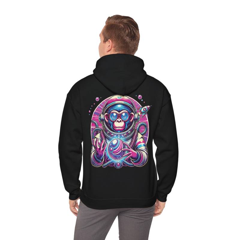 Psychedelic Space Monkey Hoodie Retro Astronaut Sweatshirt, Unisex Cosmic Galaxy Unique Sci-Fi Gift von MycoMysticVibe