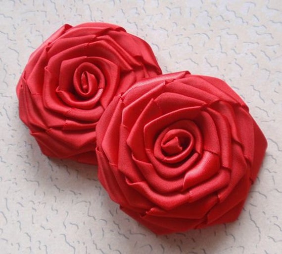 2 Größere Handgemachte Band Rosen | 3 Zoll in Rot Über 150 Farben Zur Auswahl My-002 -40 Versandfertig 2 Größere Handgemachte Band Rosen | 3 Zoll in Rot Über 150 Farben Zur Auswahl My-002 -40 Versandfertig von Mydesign63
