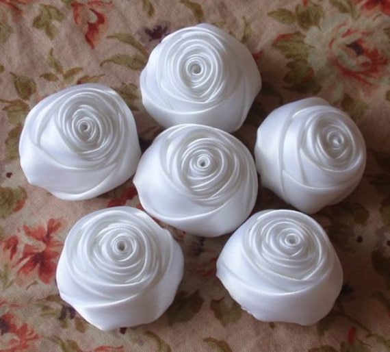 6 Handgemachte Rosenband | 1-1/4 Zoll in Weiß My-014 -05 Versandfertig 6 Handgemachte Rosenband | 1-1/4 Zoll in Weiß My-014 -05 Versandfertig von Mydesign63