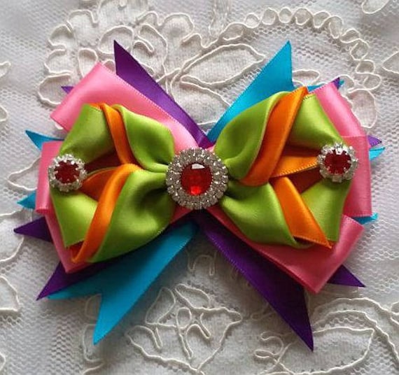 Handgefertigte Satinbandschleife Mit Strass in Regenschleife Farbe | 5x4, 5 Zoll My-693-03 Versandfertig Handgefertigte Satinbandschleife Mit Strass in Regenschleife Farbe | 5x4, 5 Zoll My-693-03 Versandfertig von Mydesign63