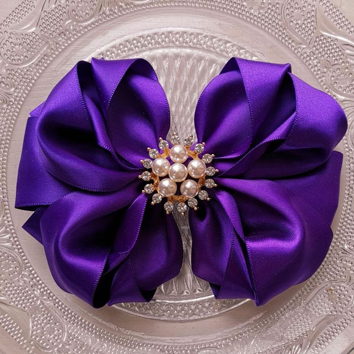 Handgemachte Satinband Schleife Mit Perle Strass Regal Lila Und Über 150 Farben Zu Wählen | 4x5 Inch My-991-89 Ready To Ship Handgemachte Satinband Schleife Mit Perle Strass Regal Lila Und Über 150 Farben Zu Wählen | 4x5 Inch My-991-89 Ready To Ship von Mydesign63