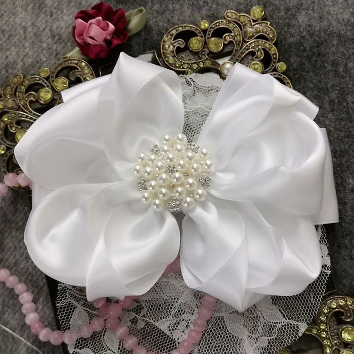 Handgemachte Satinband Schleife Mit Perle Strass Weiß Und Über 150 Farben Zur Auswahl | 4x5 Zoll My-795-05 Versandfertig Handgemachte Satinband Schleife Mit Perle Strass Weiß Und Über 150 Farben Zur Auswahl | 4x5 Zoll My-795-05 Versandfertig von Mydesign63