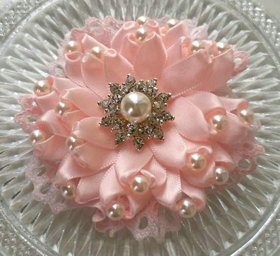 Handgemachtes Band Blume Spitze Mit Perlen Strass | 3 Zoll in Lt Pink My - 720-03 Versandfertig Handgemachtes Band Blume Spitze Mit Perlen Strass | 3 Zoll in Lt Pink My - 720-03 Versandfertig von Mydesign63