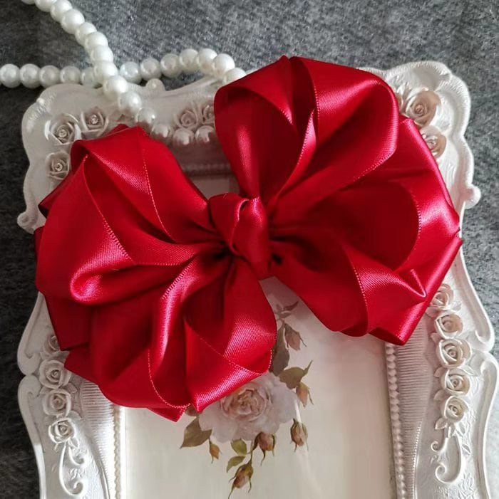 Handgemachtes Satinband Rote Schleife Und Über 150 Farben Zur Auswahl | 4x5 Zoll My-822-40 Versandfertig von Mydesign63