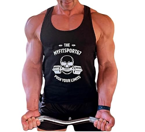Myfitsport67 Ärmelloses Tanktop für Herren, Bodybuilding, aus Baumwolle, Schwarz , XXL Myfitsport67 Ärmelloses Tanktop für Herren, Bodybuilding, aus Baumwolle, Schwarz , XXL von Myfitsport67