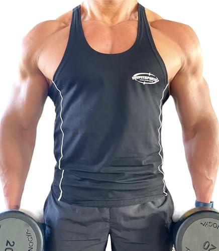 Myfitsport67 Tanktop für Herren Bodybuulding Gym Tank top Muscle Shirt Herren Fitness muskelshirt, Schwarz, XL von Myfitsport67