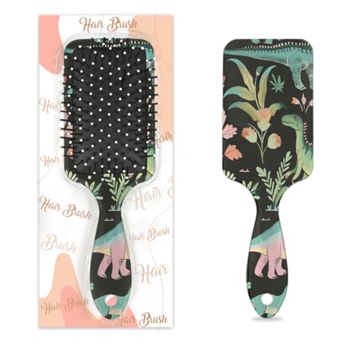Myfsucce Haarbürste für Frauen – Kissen-Massagebürste mit Dinosaurier-Muster, antistatische Glättungsbürste für nasses/trockenes Haar von Myfsucce