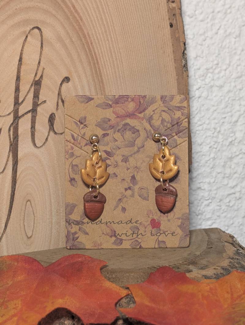 Fimo Ohrstecker Eichel & Eichenblatt - Handgemachter Herbst Schmuck | Natur Ohrringe Geschenkidee Für Herbst- Und Waldfreunde Fimo Ohrstecker Eichel & Eichenblatt - Handgemachter Herbst Schmuck | Natur Ohrringe Geschenkidee Für Herbst- Und Waldfreunde von MygoodfeelingEtsy