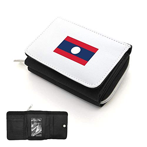 Geldbörse mit Klappe, Motiv: Flagge Laos, Schwarz , one size von Mygoodprice