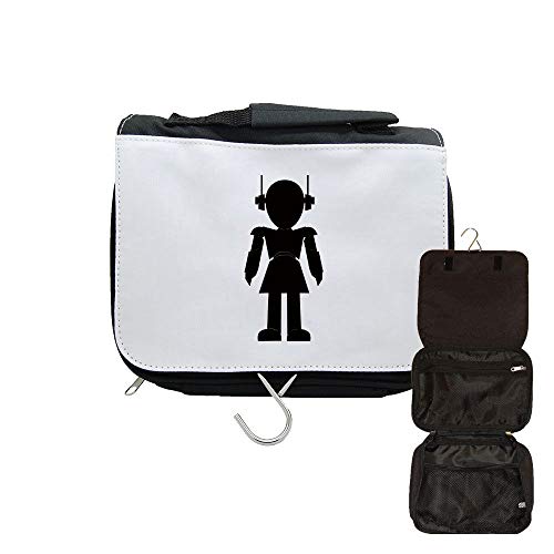 Kulturbeutel zum Aufhängen Robots Mädchen, Schwarz , one size von Mygoodprice