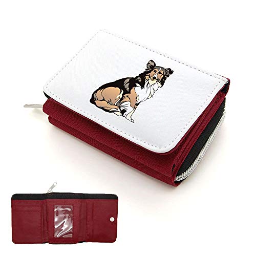 Mygoodprice Border Collie Geldbörse mit Klappe für Hunde, rot, one size von Mygoodprice