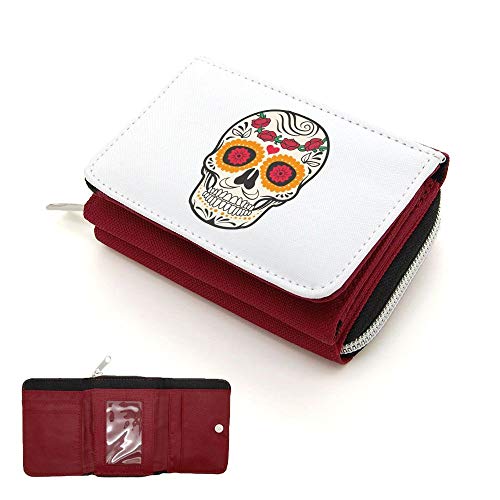 Mygoodprice Calavera 7 Geldbörse mit Klappe, rot, one size von Mygoodprice