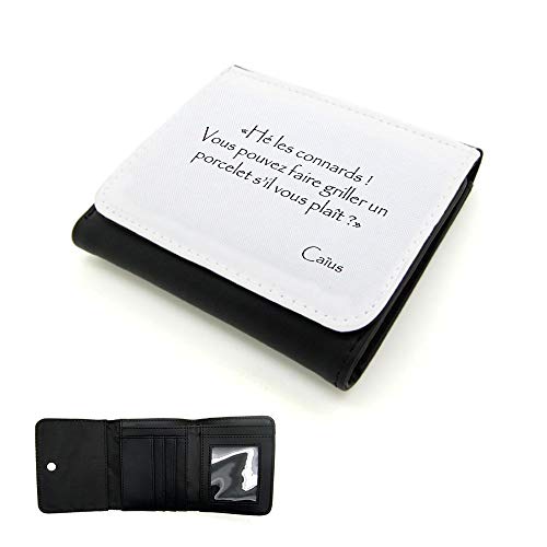 Mygoodprice Geldbörse für Herren, PU-Leder, Motiv: Caïus Griller, ein Ferkel, Zitat Kaamelott, Schwarz , one size von Mygoodprice
