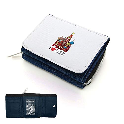 Mygoodprice Geldbörse mit Klappdeckel I Love Russia Kreml, Jean, one size von Mygoodprice