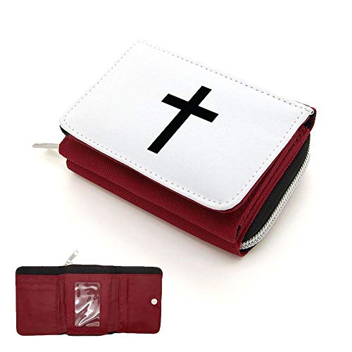 Mygoodprice Geldbörse mit Klappe, Geldbeutel, christliches Kreuz, rot, one size von Mygoodprice