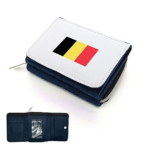 Mygoodprice Geldbörse mit Klappe, Motiv: Belgien-Flagge, Jean, one size von Mygoodprice