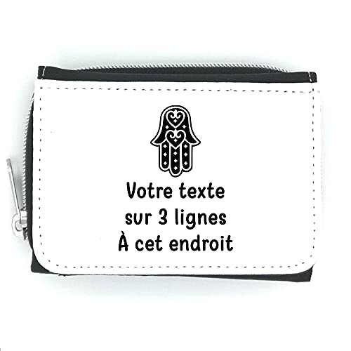 Mygoodprice Geldbörse mit Klappe, Piktogramm, Hand der Fatima, personalisierbar, Schwarz , one size von Mygoodprice