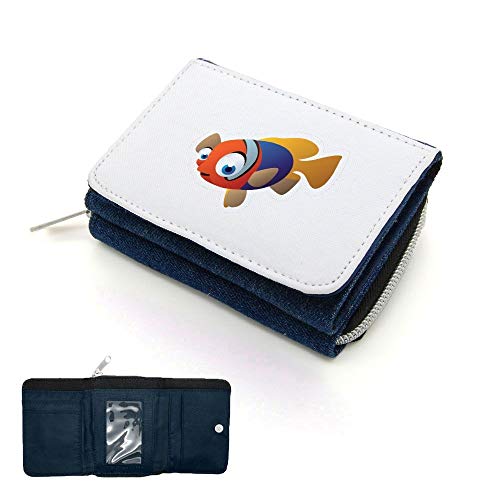 Mygoodprice Geldbörse mit Klappe für Fische, Jean, one size Mygoodprice Geldbörse mit Klappe für Fische, Jean, one size von Mygoodprice
