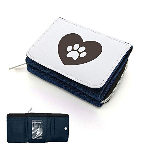 Mygoodprice Geldbörse mit Klappe mit Hundepfote, Herz, Jean, one size, Klassisch Mygoodprice Geldbörse mit Klappe mit Hundepfote, Herz, Jean, one size, Klassisch von Mygoodprice