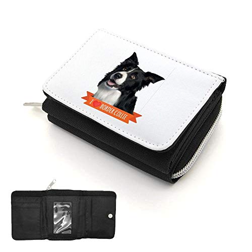 Mygoodprice Geldbörse mit Klappe und Geldbörse Border Collie, Schwarz , one size von Mygoodprice