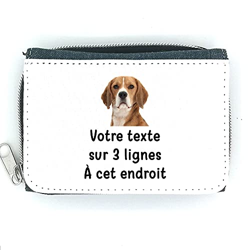 Mygoodprice Geldbörse mit Klappe und Piktogramm Beagle mit personalisierbarem Text, Jean, one size, 2-lagig von Mygoodprice