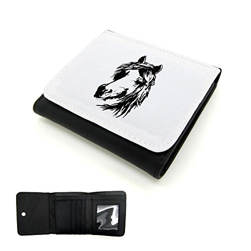 Mygoodprice Herren-Geldbörse, PU-Leder, Pferdekopf 2, Schwarz , one size von Mygoodprice