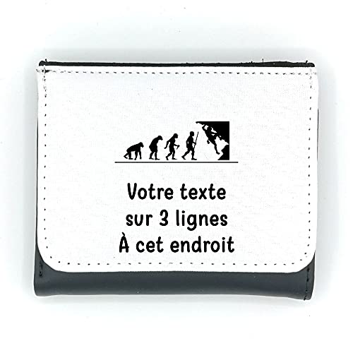 Mygoodprice Herren-Geldbörse aus PU-Leder, Piktogramm, Evolution, Klettern, mit personalisierbarem Text, Schwarz , one size von Mygoodprice