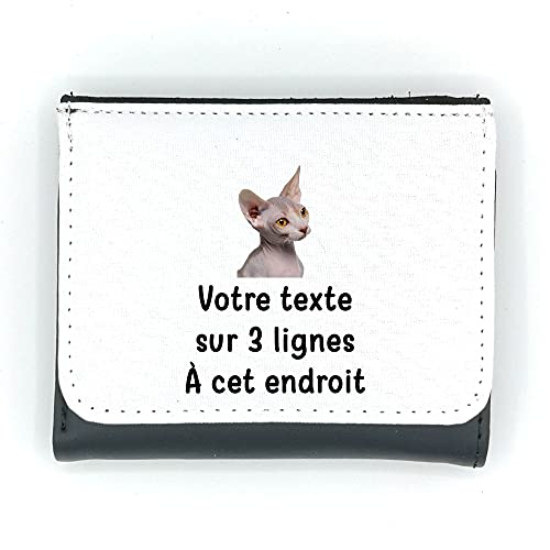 Mygoodprice Herren-Geldbörse aus PU-Leder, Piktogramm, Sphinx, mit personalisierbarem Text, Schwarz , one size von Mygoodprice