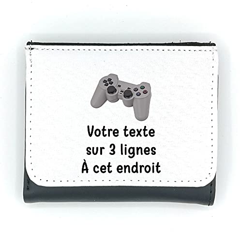 Mygoodprice Herren-Geldbörse aus PU-Leder, Piktogramm, Videospiele mit personalisierbarem Text, Schwarz , one size, Klassisch von Mygoodprice
